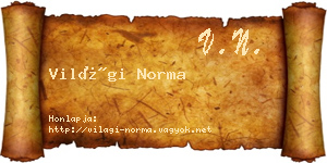Világi Norma névjegykártya
